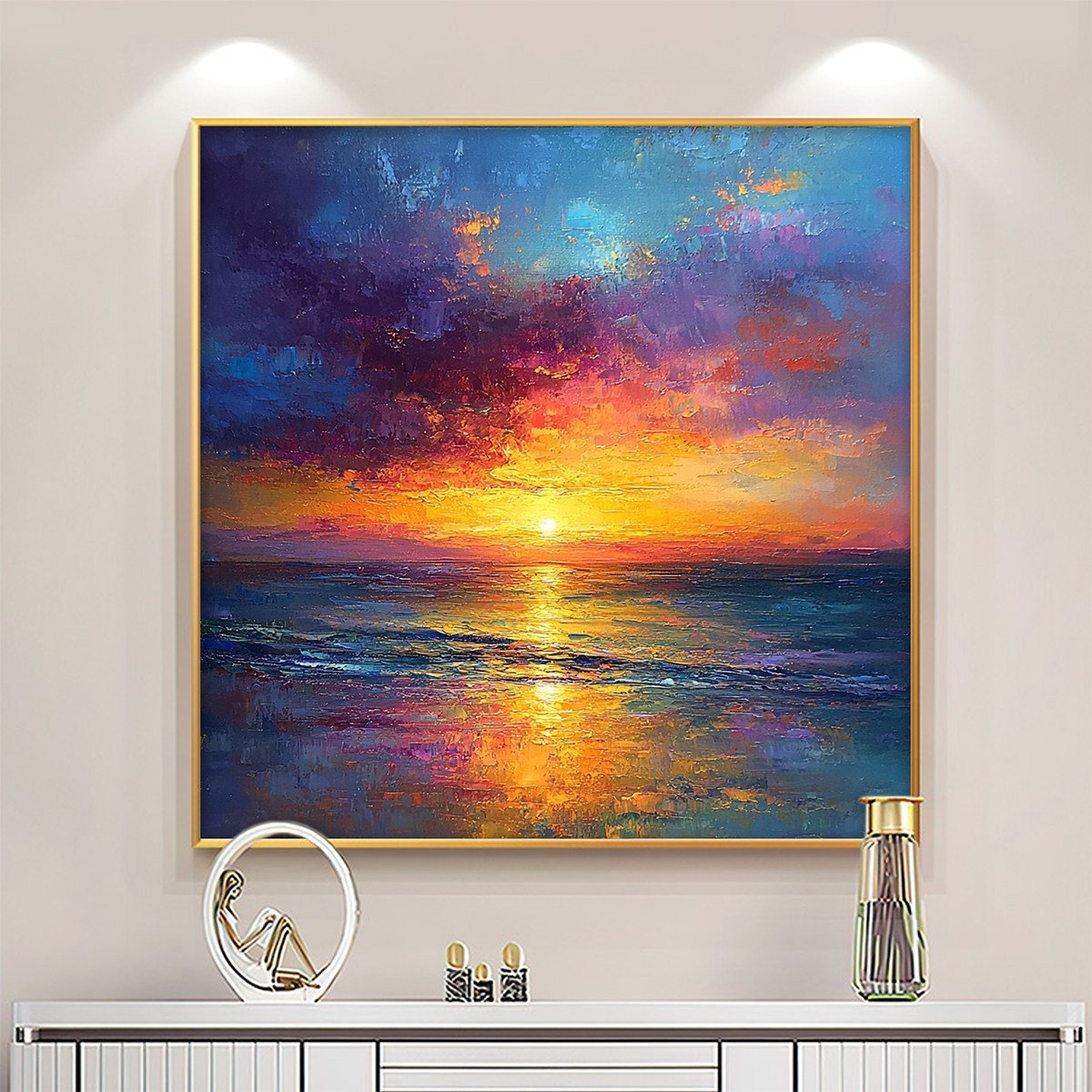 Heavy Texture Palette Knife Coastal Wall Art CY0064 - Viral Wall Art